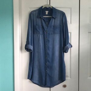 🍁Chicos soft lightweight denim Lyocell dress size 2.5 (14)👢